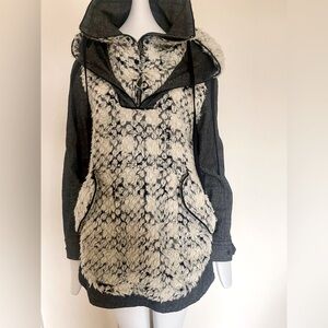 O’2nd Faux Fur, Wool Long Hooded Hoodie Sweatshirt Size 80-84-154 (2) US Medium